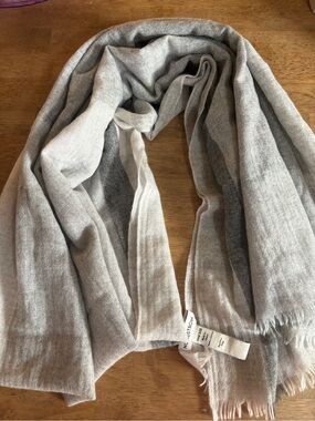 Nordstrom Two-Tone Gray Cashmere Scarf *flaw